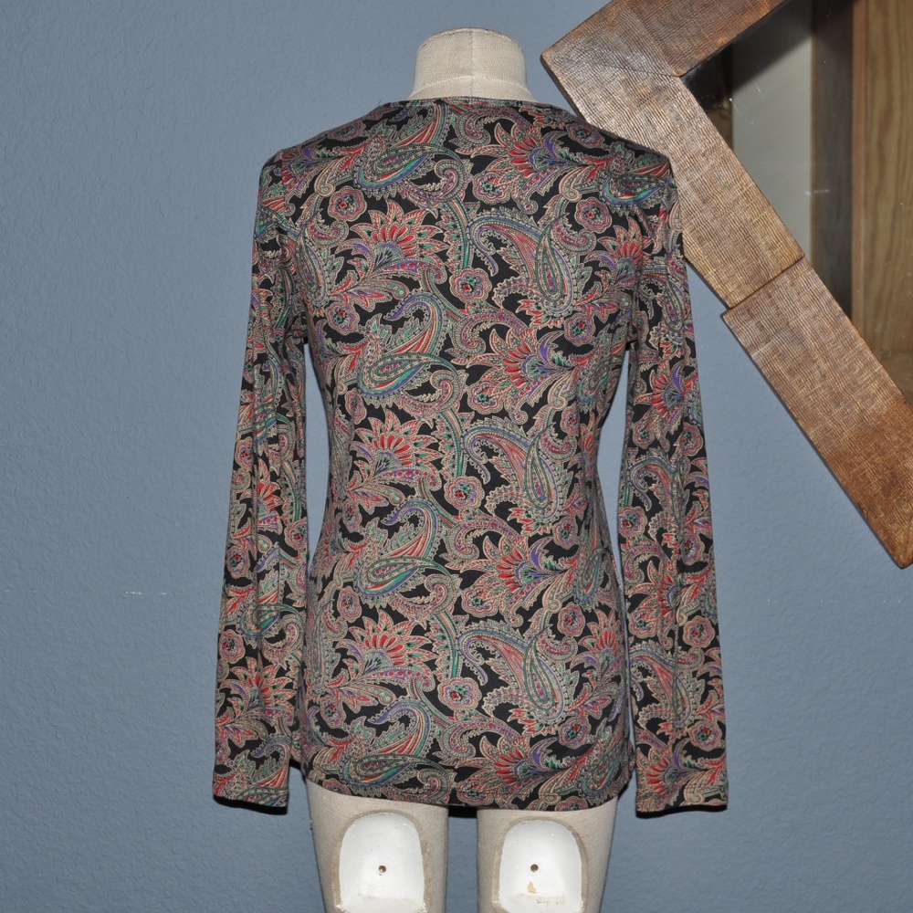 RALPH LAUREN Paisley Print Long Sleeve Top [F3] - Picture 5 of 7